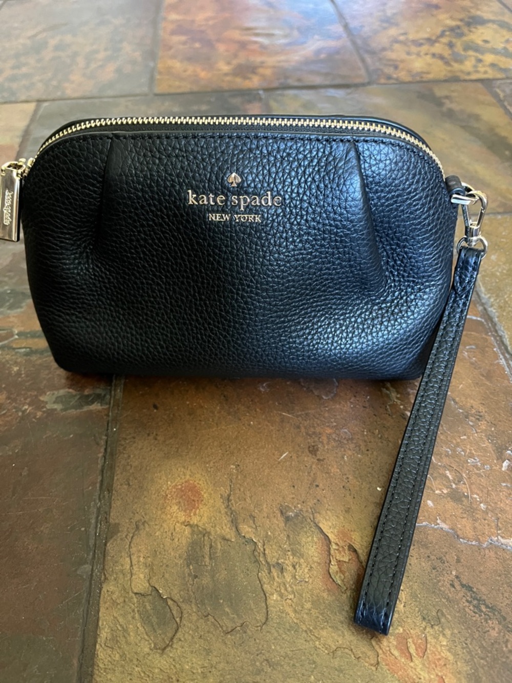 Kate Spade Dumpling Convertible Crossbody Bag, soft black pebbled leather